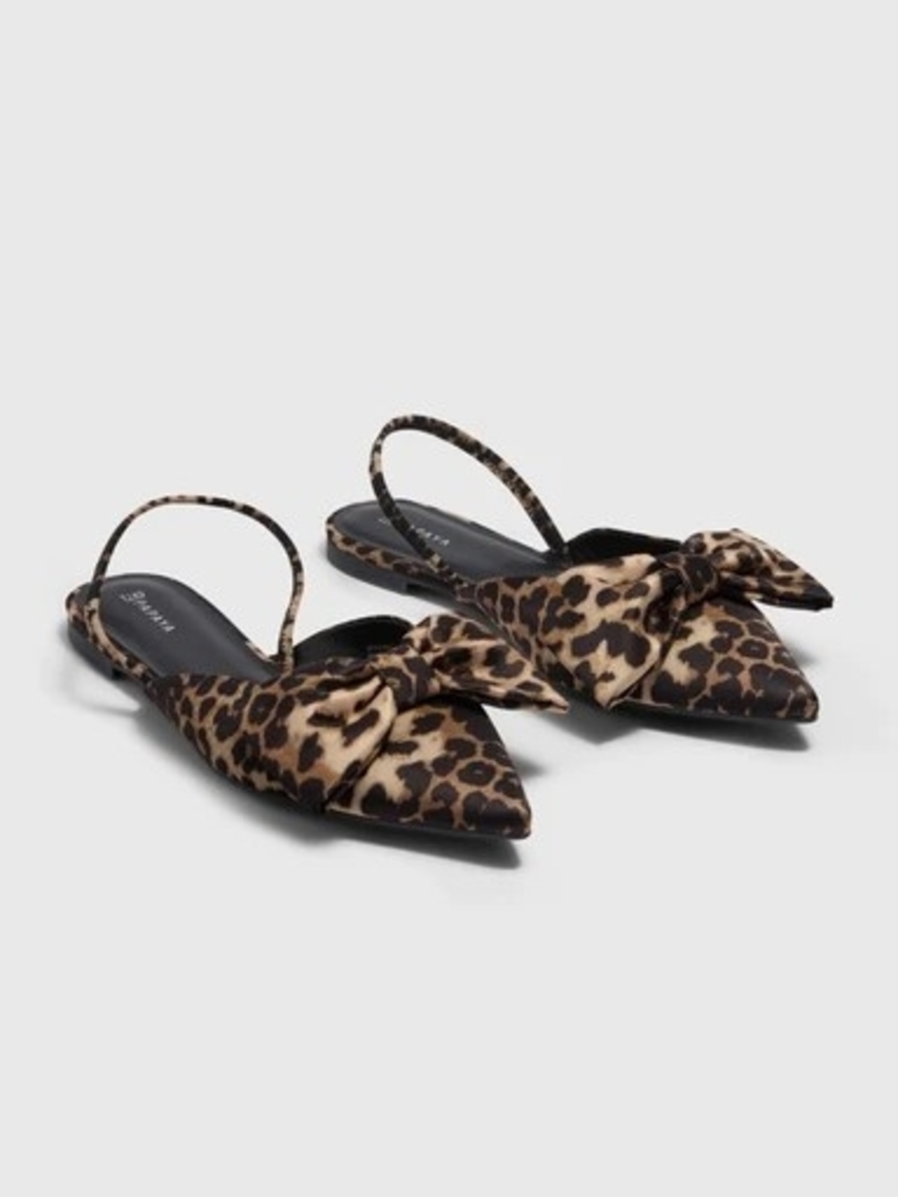 Papaya Leopard Print Bow Slingback Flats - Brown/Tan